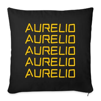 Geschenk für Aurelio - Sofakissenbezug 45 x 45 cm - Schwarz - Vorne