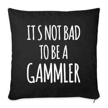 Gammler Chiller : Drôle de proverbe - Housse de coussin décorative 45 x 45 cm - noir - Devant