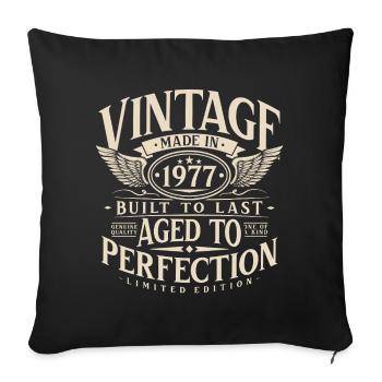 1977 Vintage Vintage Rétro Cadeau d’anniversaire - Housse de coussin décorative 45 x 45 cm - noir - Devant