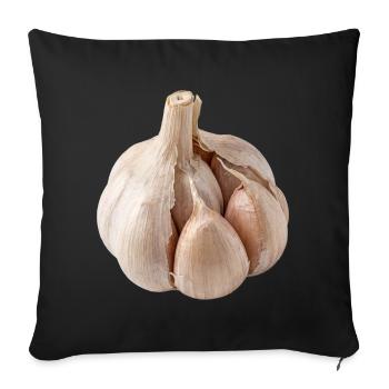 Ail Cuisine végane méditerranéenne - Housse de coussin décorative 45 x 45 cm - noir - Devant