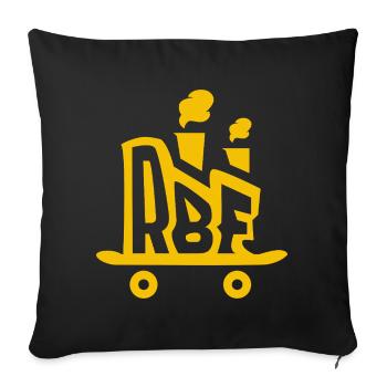 Rolling Board Factory Logo Yellow - Sofa pillowcase 17,3'' x 17,3'' (45 x 45 cm) - black - Front