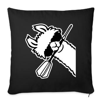 Cooles Lama Kopf Sonnenbrille Dartpfeil Maul Seite - Sofakissenbezug 45 x 45 cm - Schwarz - Vorne