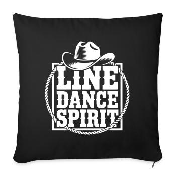 Dance Spirit Western Line Dance - Housse de coussin décorative 45 x 45 cm - noir - Devant