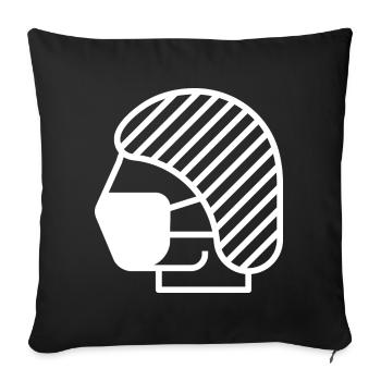 Hairnet and face mask, doctor, nurse - Sofa pillowcase 17,3'' x 17,3'' (45 x 45 cm) - black - Front
