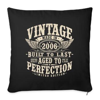 Vintage 2006 Vintage Birthday Gift Retro - Sofa pillowcase 17,3'' x 17,3'' (45 x 45 cm) - black - Front