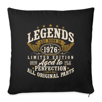 1976 Vintage Born Legends Vintage Birthday - Sofa pillowcase 17,3'' x 17,3'' (45 x 45 cm) - black - Front