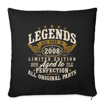 Cadeau vintage 18 ans de 18 ans - Housse de coussin décorative 45 x 45 cm - noir - Devant
