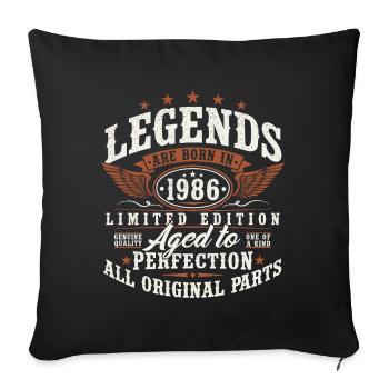 40th Birthday 40 Years Gift Born in 1986 - Sofa pillowcase 17,3'' x 17,3'' (45 x 45 cm) - black - Front