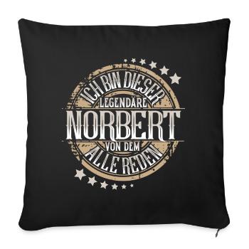 Norbert - Sofakissenbezug 45 x 45 cm - Schwarz - Vorne