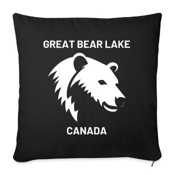 Great Bear Lake Silhouette Design Vacation in Canada - Sofa pillowcase 17,3'' x 17,3'' (45 x 45 cm) - black - Front