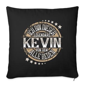 Kevin - Sofakissenbezug 45 x 45 cm - Schwarz - Vorne
