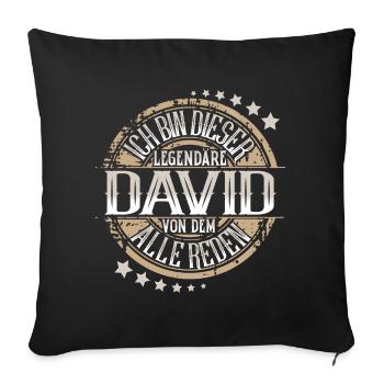 David - Sofakissenbezug 45 x 45 cm - Schwarz - Vorne