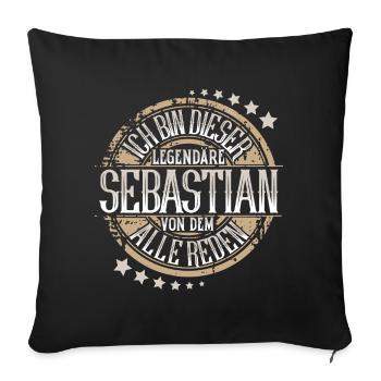 Sebastian - Sofakissenbezug 45 x 45 cm - Schwarz - Vorne