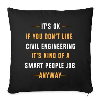 Ingénieur civil sur chantier de construction - Housse de coussin décorative 45 x 45 cm - noir - Devant