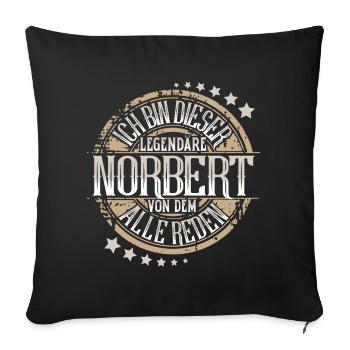 Norbert - Sofakissenbezug 45 x 45 cm - Schwarz - Vorne