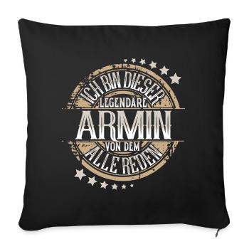 Armin - Sofakissenbezug 45 x 45 cm - Schwarz - Vorne