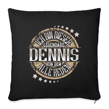 Dennis - Sofakissenbezug 45 x 45 cm - Schwarz - Vorne