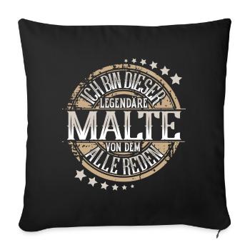 Malte - Sofakissenbezug 45 x 45 cm - Schwarz - Vorne