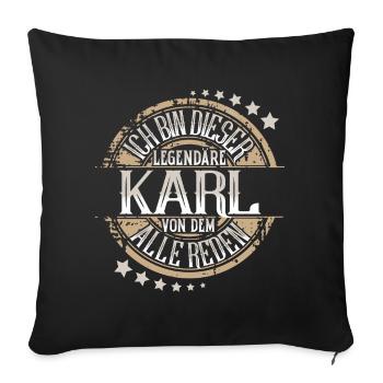 Karl - Sofakissenbezug 45 x 45 cm - Schwarz - Vorne