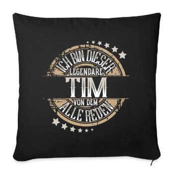 Tim - Sofakissenbezug 45 x 45 cm - Schwarz - Vorne