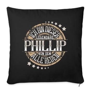 Phillip - Sofakissenbezug 45 x 45 cm - Schwarz - Vorne