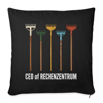 Rechenzentrum Gärtner Garten Gartenarbeit - Sofakissenbezug 45 x 45 cm - Schwarz - Vorne