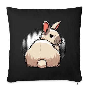 Rabbit Bunny Bunny Long Eared Thumper Ram - Sofa pillowcase 17,3'' x 17,3'' (45 x 45 cm) - black - Front