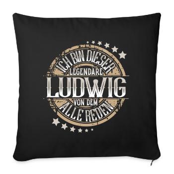 Ludwig - Sofakissenbezug 45 x 45 cm - Schwarz - Vorne