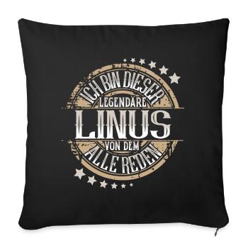 Linus - Sofakissenbezug 45 x 45 cm - Schwarz - Vorne