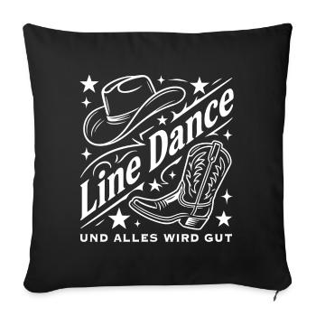 Line Dance Cowboyhut Stiefel Grafik - Sofakissenbezug 45 x 45 cm - Schwarz - Vorne