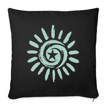 Sonne mit Stern - Sofakissenbezug 45 x 45 cm - Schwarz - Vorne