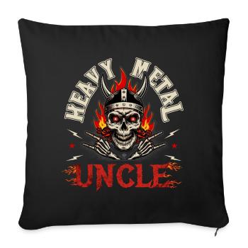 Heavy Metal Uncle Skull Rock Gift - Sofa pillowcase 17,3'' x 17,3'' (45 x 45 cm) - black - Front