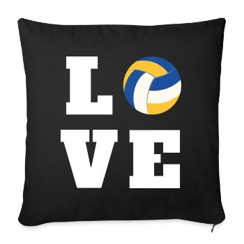Volleyball Love Gift for Player Mom Coach - Sofa pillowcase 17,3'' x 17,3'' (45 x 45 cm) - black - Front