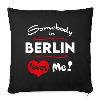 Berlin Stadt Urban T-Shirt City Heimatliebe Town - Sofa pillowcase 17,3'' x 17,3'' (45 x 45 cm) - black - Front