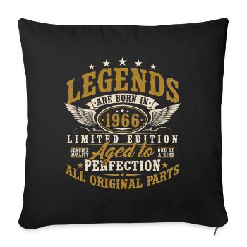 Cadeau vintage d’anniversaire Born 1966 - Housse de coussin décorative 45 x 45 cm - noir - Devant
