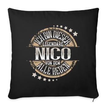 Nico - Sofakissenbezug 45 x 45 cm - Schwarz - Vorne