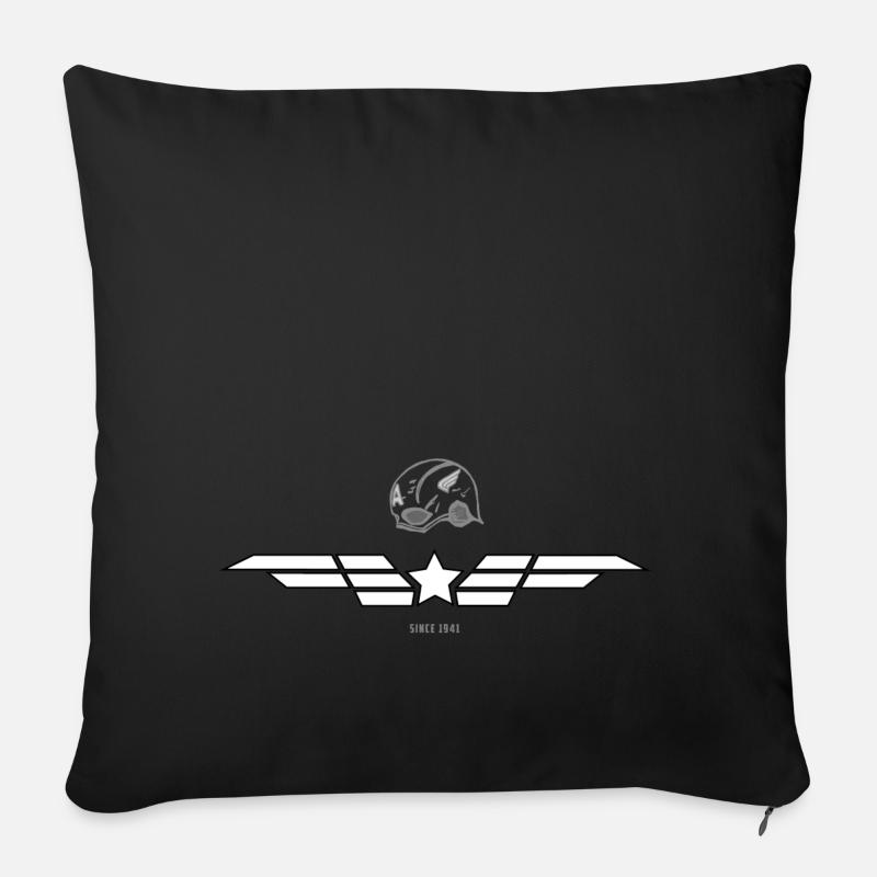 Comic Held Schild Helm Captain - Sofakissenbezug 45 x 45 cm - Schwarz
