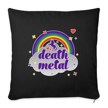 Death Metal Rainbow - Sofakissenbezug 45 x 45 cm - Schwarz - Vorne