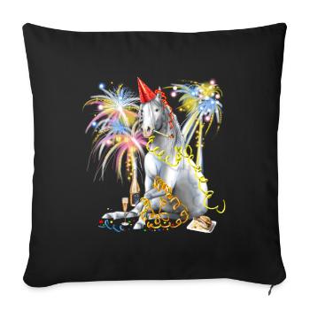Partyhengst Silvesterknaller - Sofakissenbezug 45 x 45 cm - Schwarz - Vorne