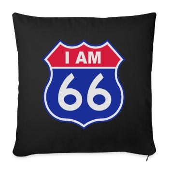 66 birthday - Sofa pillowcase 17,3'' x 17,3'' (45 x 45 cm) - black - Front