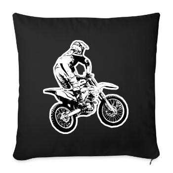 Motocross - Sofa pillowcase 17,3'' x 17,3'' (45 x 45 cm) - black - Front