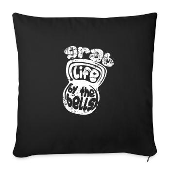 Sport fitness gift idea - Sofa pillowcase 17,3'' x 17,3'' (45 x 45 cm) - black - Front