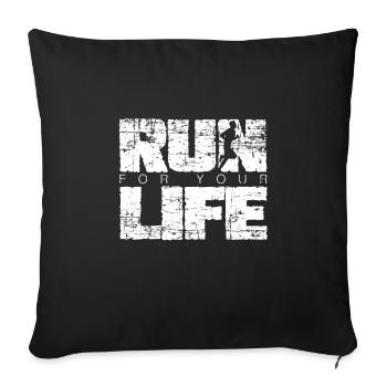 sportif - Housse de coussin décorative 45 x 45 cm - noir - Devant