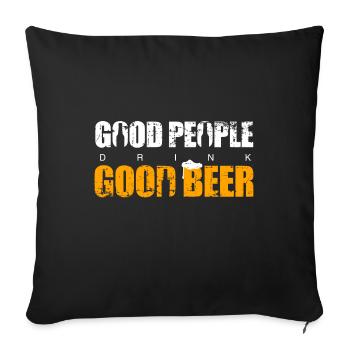bière - Housse de coussin décorative 45 x 45 cm - noir - Devant