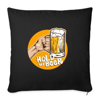 bière - Housse de coussin décorative 45 x 45 cm - noir - Devant