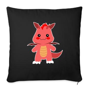 dragon - Housse de coussin décorative 45 x 45 cm - noir - Devant