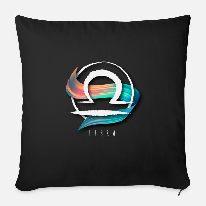 Sternzeichen Waage Horoskop Geschenk - Sofakissenbezug 45 x 45 cm - Schwarz