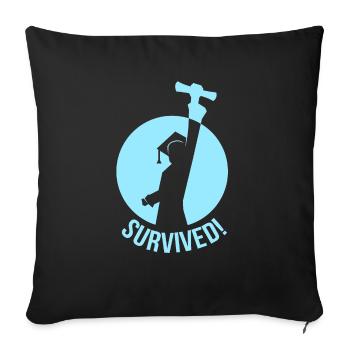 Graduation Graduation Gift - Sofa pillowcase 17,3'' x 17,3'' (45 x 45 cm) - black - Front