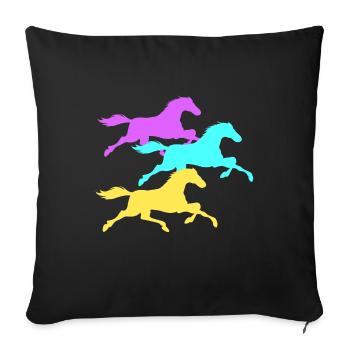 Cheval - Housse de coussin décorative 45 x 45 cm - noir - Devant