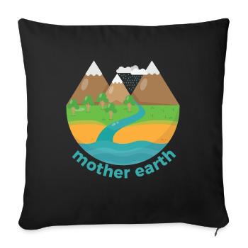 Jour de la Terre - Housse de coussin décorative 45 x 45 cm - noir - Devant
